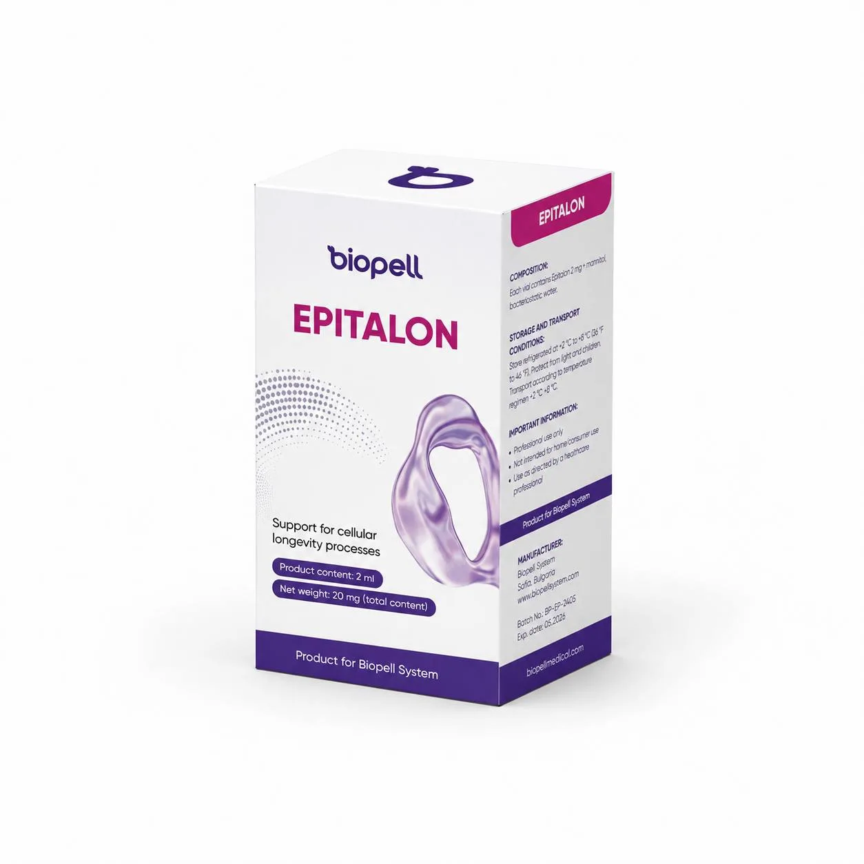 Epitalon Biopell 40 mg — пептид для довголіття, клітинного відновлення та anti-age підтримки