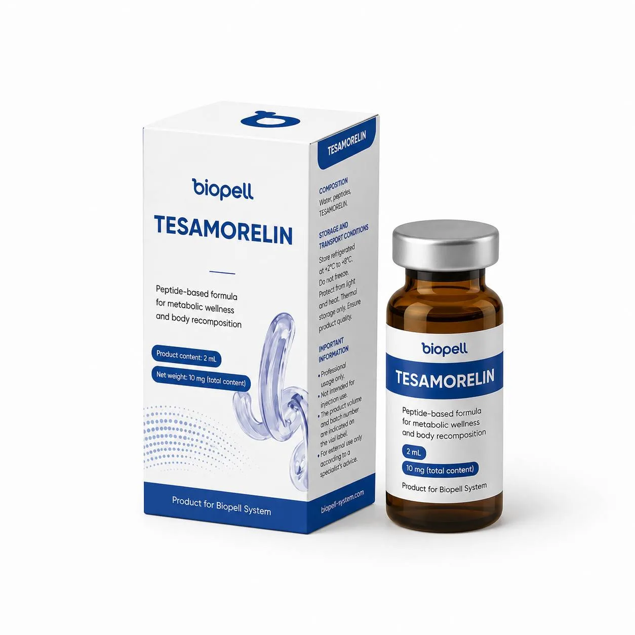 Tesamorelin ( Тесаморелін ) 2 флакони по 10 mg. Biopell