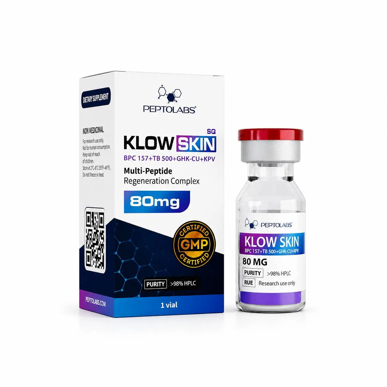 Klow Skin (Клоу Скін) 80мг - пептидний комплекс для глибокої регенерації та омолодження шкіри