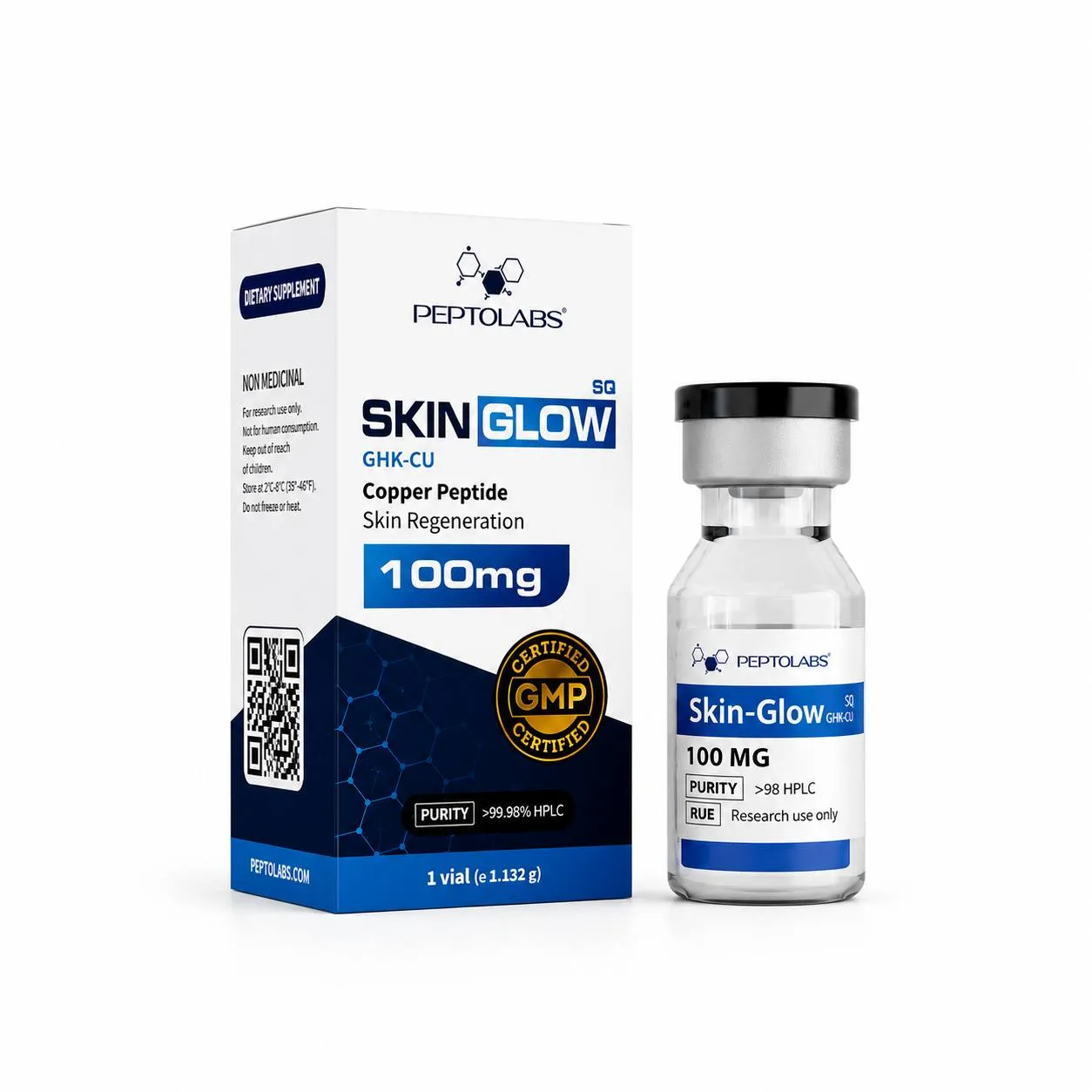 Трипептид міді Skin-Glow GHK-cu 100mg флакон