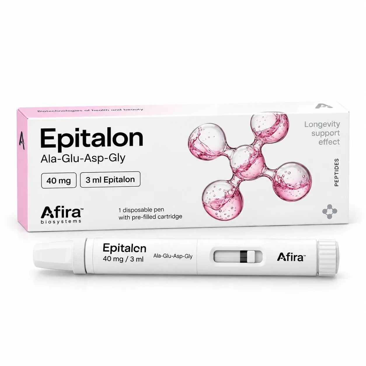 Epitalon Afira 40 mg / 3 ml - Ala-Glu-Asp-Gly Peptide