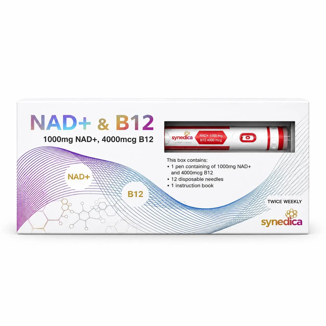 NAD+ B12 Synedica -  НАД плюс 1000 мг + вітамін В12 4000 мкг